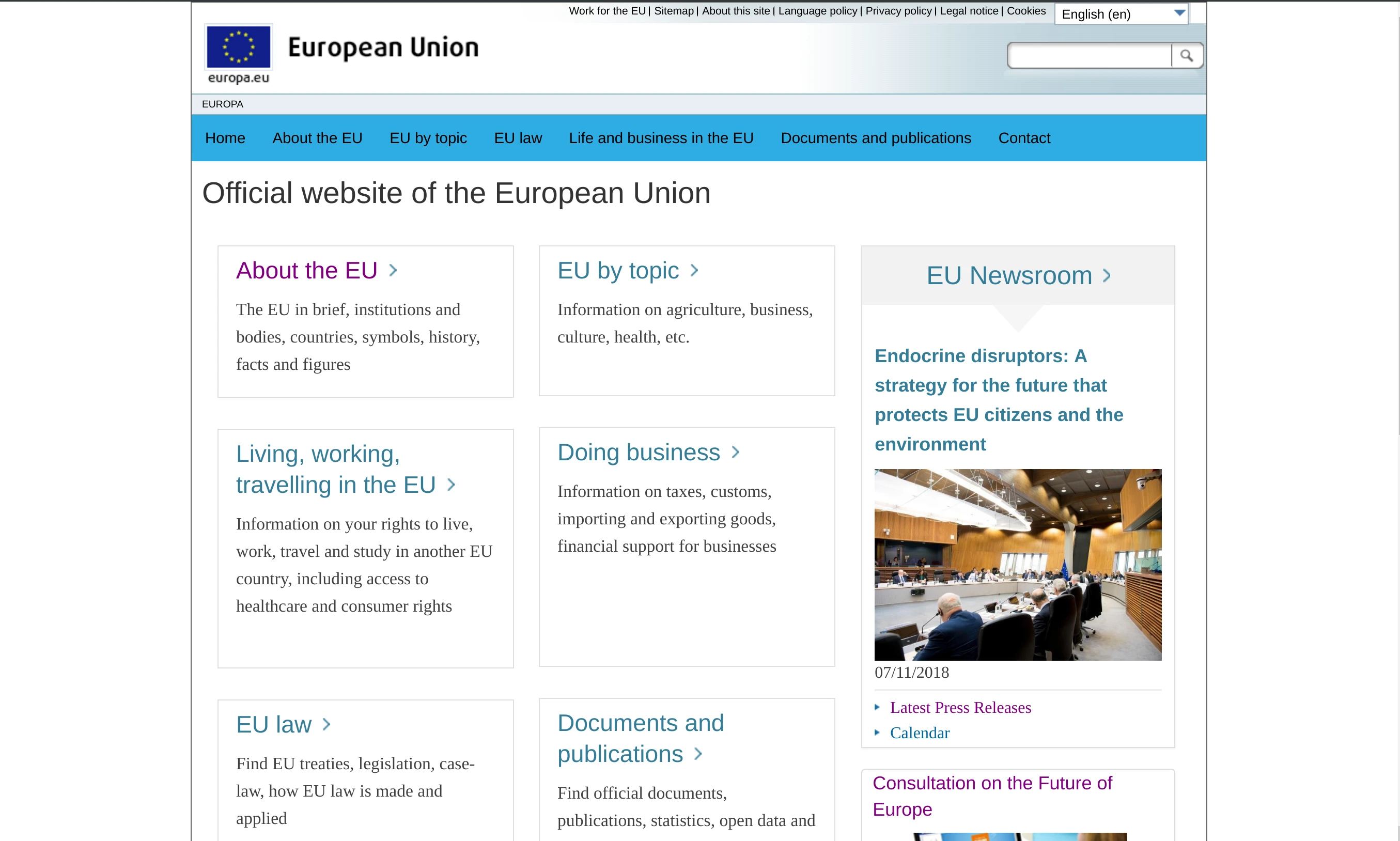 europaeu front page