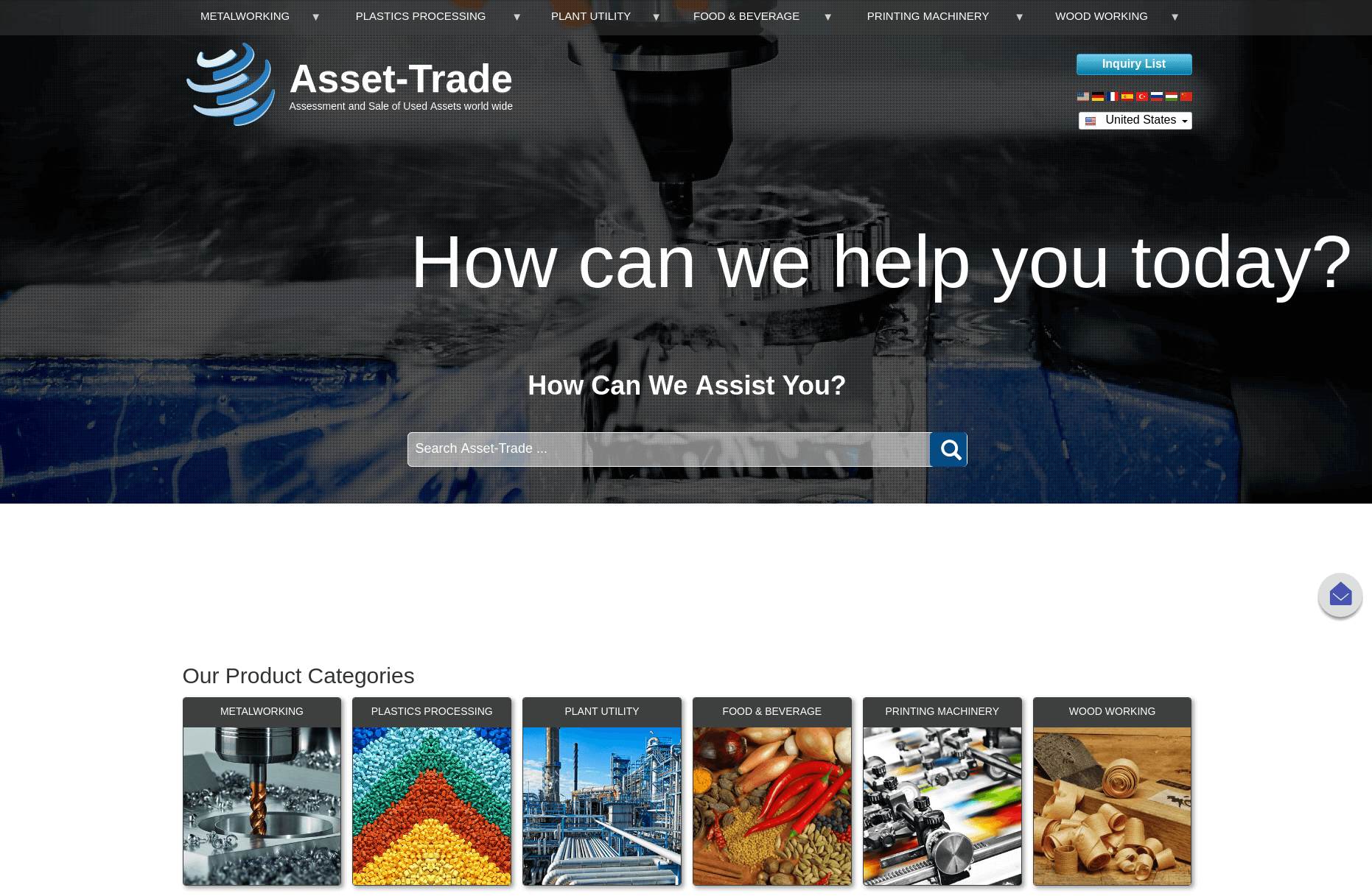 Asset-trade front page